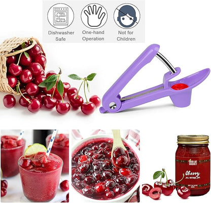 Cherry Pitter Olive Pitter Tool, Cherry Pitter Remover, Fruit Pit Core Remover with Space-Saving Lock Design for Make Fresh Cherry Dishes, Cherry Pie and Jam and Cocktail Cherries
