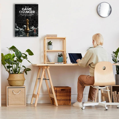 Inspirational Wall Art Be A Game Changer The World Is Already Full of Players Wall Decor International Chess Motivational Poster Canvas Painting Prints Wall Pictures for Home Decor Framed