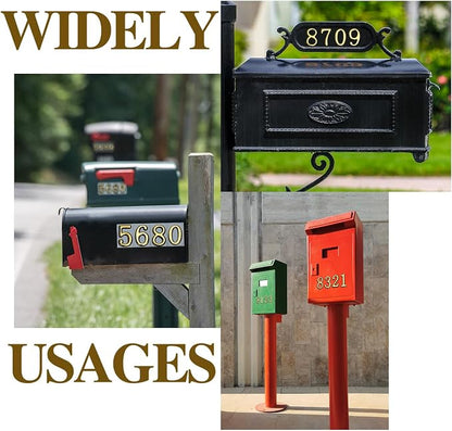 opasyo 30 Pieces Mailbox Numbers for Outside 2 inch 0-9 Self-Adhesive Mail Box Numbers,3D Gold House Numbers for Mailbox, Apartment, House, Trash Bins,Office Hotel Room (Gold, 2inch)
