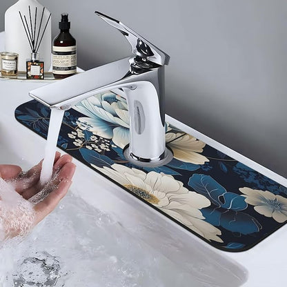 Unique Flower Pattern Kitchen sink faucet pad, strong water absorption