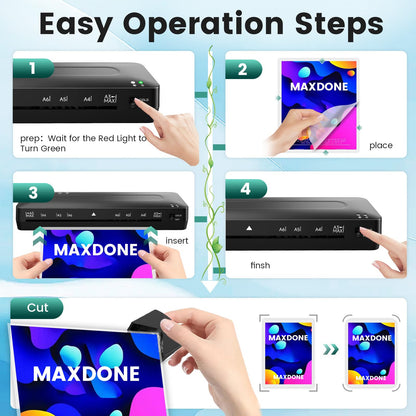 MAXDONE Laminator Machine 11x17-4-in-1 Thermal Cold 13 Inch Laminating Machine with Sheets, Paper Trimmer & Corner Rounder, ABS Jam Release & Fast Warm-up Laminator for A3/A4/A5, Home Office School