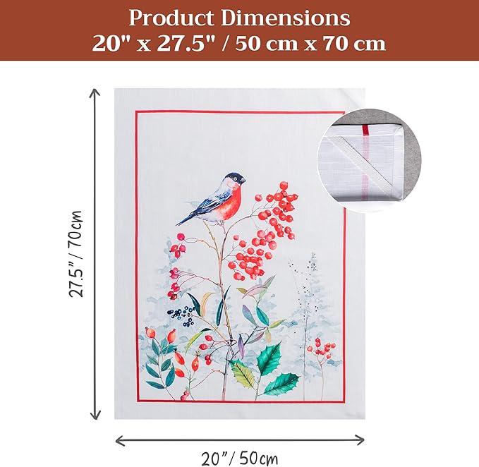 Maison d' Hermine Kitchen Towels Set of 3 100% Cotton 20" x 27.5" Reusable