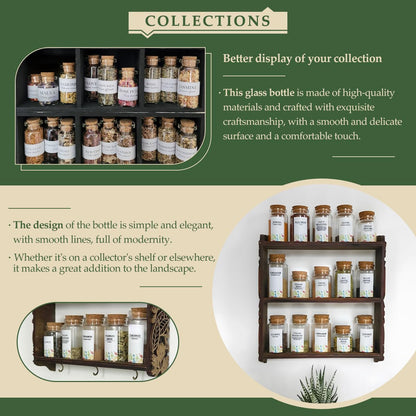 16-Pack 0.67 oz (20 ml) Glass Bottles with Cork Stoppers – for Spell Bottles, Spice Jars, DIY Party Favors, Travel Memories & Plant Propagation – Empty Recyclable Containers for Crafts, Kitchen,Décor