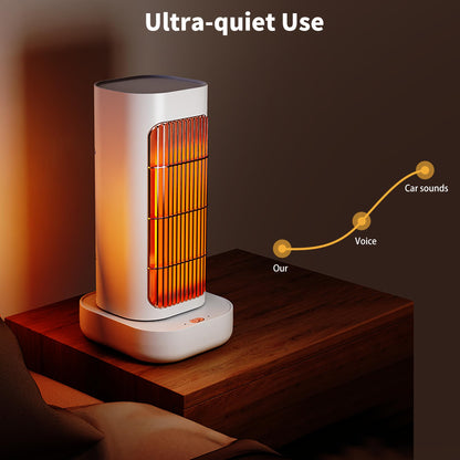 Space Heater, Small Electric Space Heaters with 90° Oscillation, Portable Space Heaters for Indoor Use, Overheat & Tip Over Protection Room Heater for Bedroom, Living room, Offices, Garage, White