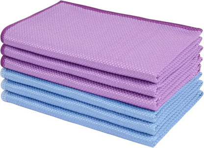 SINLAND Microfiber Glass Cleaning Cloth, Lint Free Cleaning Cloths