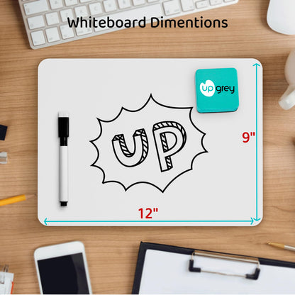 UPGREY Dry Erase Boards, Small Whiteboard 20 Pack 9"X12" Double-Sided Mini Whiteboards for Kids Lapboards with 24 Pens+24 Erasers+24 Pen Clips for Students, Teachers, Class, Office