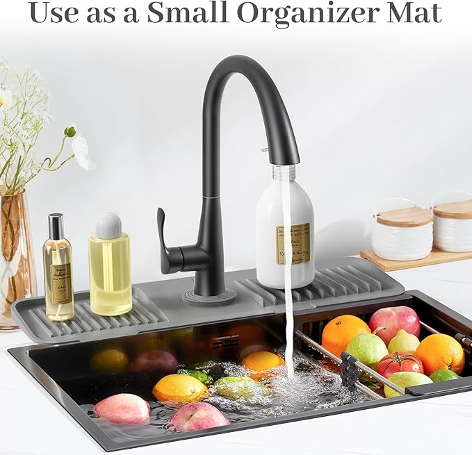 PoYang 17.7 Inch Faucet Mat for Kitchen Sink Splash Guard Behind Faucet