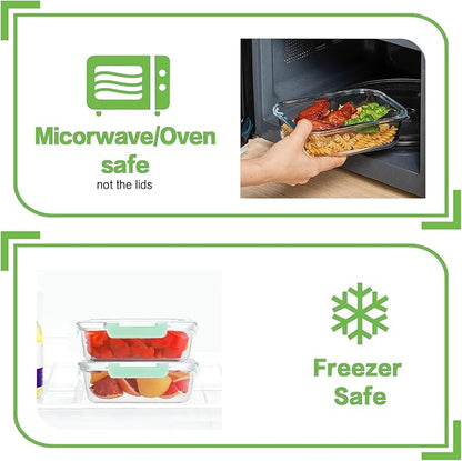 10 Pack Borosilicate Glass Meal Prep Containers