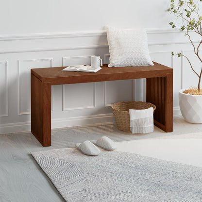 APRTAT Bamboo Dining Bench Indoor Long Entryway Shoe Rack Bench,Outdoor Modern Wood Benches 35 Inch Bamboo Bench for Living Room Hallway Bedroom Bathroom