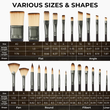 Nicpro 26pcs Paint Brush Set, Professional Paintbrushes with Palette Knife, Craft Paint Brushes for Acrylic Painting, Oil, Watercolor, Gouache & Canvas, Drawing & Art Supplies for Adults, Artists Gift