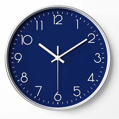 SENYURI Navy Blue Modern Wall Clock for Living Room Decor, 14 Inch Large Wall Clock Silent Battery Operated, Classic Round Analog Clock for Bedroom, Kitchen, Office, Bathroom, Outdoor Patio, Pool
