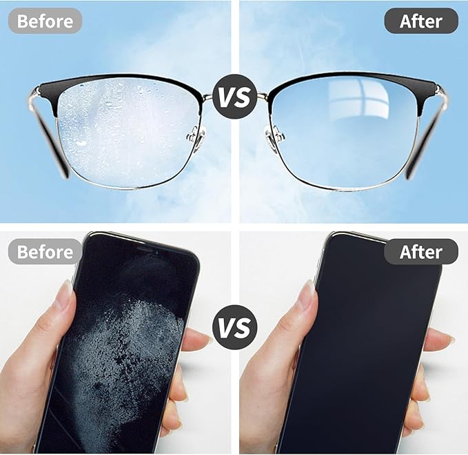 Glasses Cleaner Cleaning Cloth Keychain, Reusable Microfiber Eyeglasses Clean