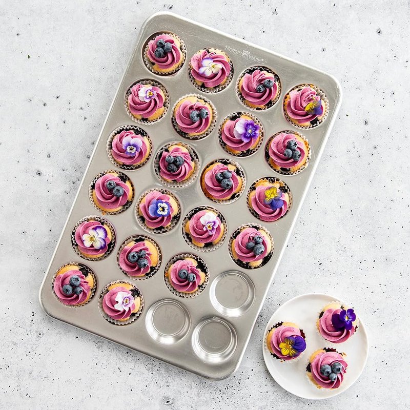 Nordic Ware Natural Aluminum Commercial Petite Muffin Pan, 24 Cup