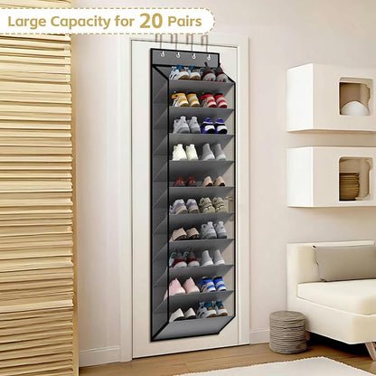 KEEPJOY 10 Tiers Mesh Over Door Shoe Organizer Storage, Hanging Shoe Holder