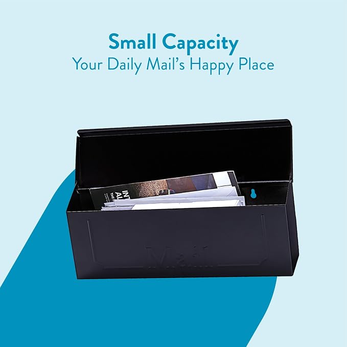 ARCHITECTURAL MAILBOXES Townhouse Galvanized Steel, Wall-Mount Mailbox, Black Small | Galvanized steel build for outside with weather-resistant outdoor construction and a rust-resistant powder-coat finish.