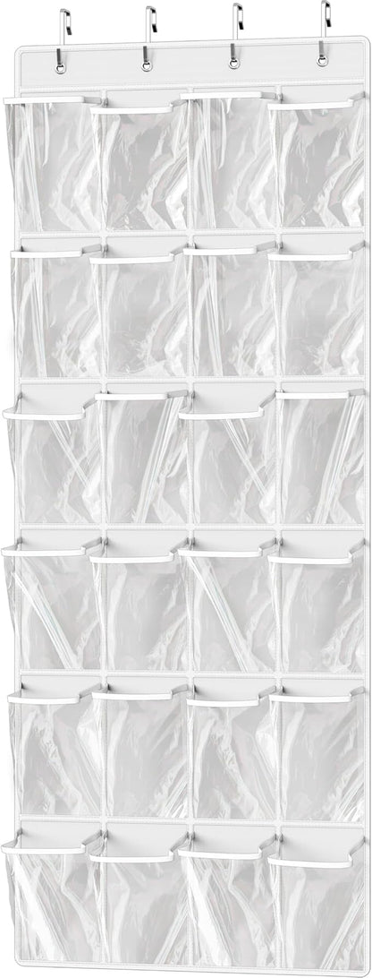 Simple Houseware 24 Pockets Large Clear Pockets Over The Door Hanging Shoe