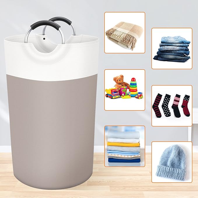 BlissTotes 90L Laundry Basket, Freestanding Laundry Hamper, Collapsible Dirty