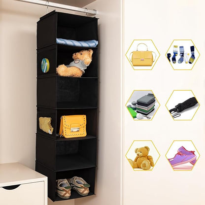 6 Shelves Hanging Closet Organizer, 2 Pack Hanging Storage