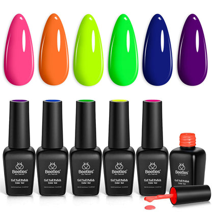 Beetles Jelly Gel Nail Polish Set, 6 Colors Milky White Nude Pink Brown Sheer Gel Polish Kit Nail Concealer Translucent Effect Soak Off Uv French Nail Art Gift for Women Ultimate Monochrome Collection