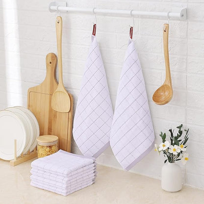 Homaxy 100% Cotton Terry Kitchen Dish Cloths, Ultra Soft and Absorbent Dish