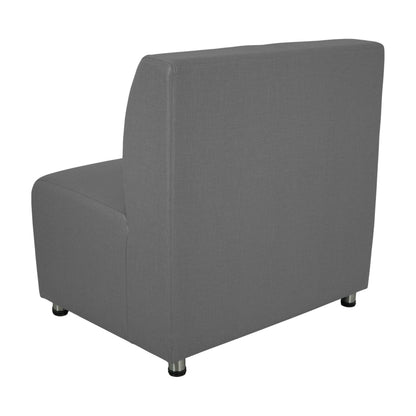 FDP Pro Series Connect Modular Chair Designed for Custom Configurations and Interconnectivity Hand Upholstered Commercial Furniture for Hotel Lobby, Office, Restaurant, Library- Slate Gray Crosshatch