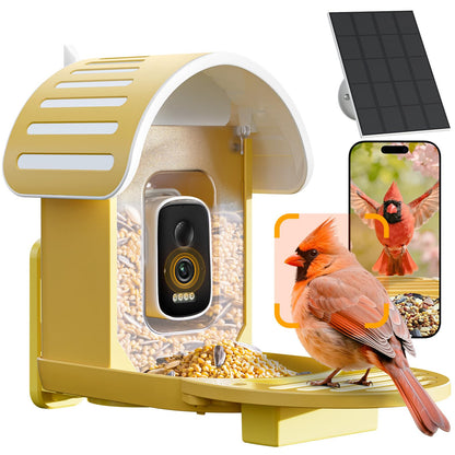 Smart Bird Feeder with Camera, Yellow