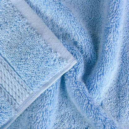 Superior Solid Egyptian Cotton Face Towel Set, Light Blue