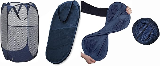 2 Pack Pop Up Laundry Hampers, Collapsible Mesh Laundry Basket, Foldable