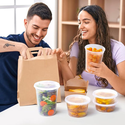 AOZITA 24 Sets Plastic Deli Food Containers