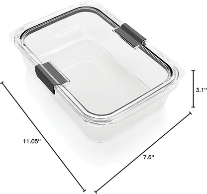 Rubbermaid Brilliance Large Food Storage Container, 9.6 Cup, Leak-Proof