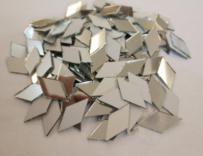 Set of 200pcs RUIXUAN Diamond Shape Mosaic Tiles Mirror Glass Home Decoration Crafts DIY Accessory (1/2x1inch)