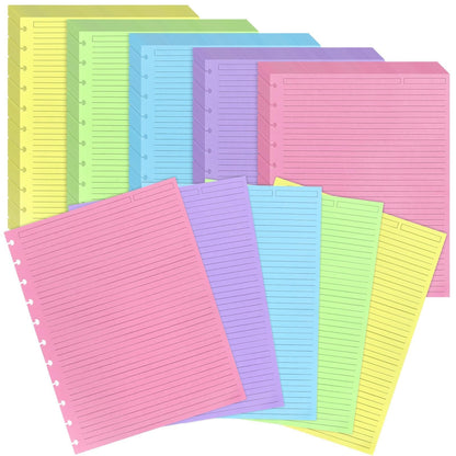 Discbound Refill Paper 120 Sheets, 8.5" x 11" Letter Size 11-Disc Planner Inserts for Note-Taking System, College Ruled, 5 Colors, 120gsm Refills Compatible with TUL/ARC/Notebook