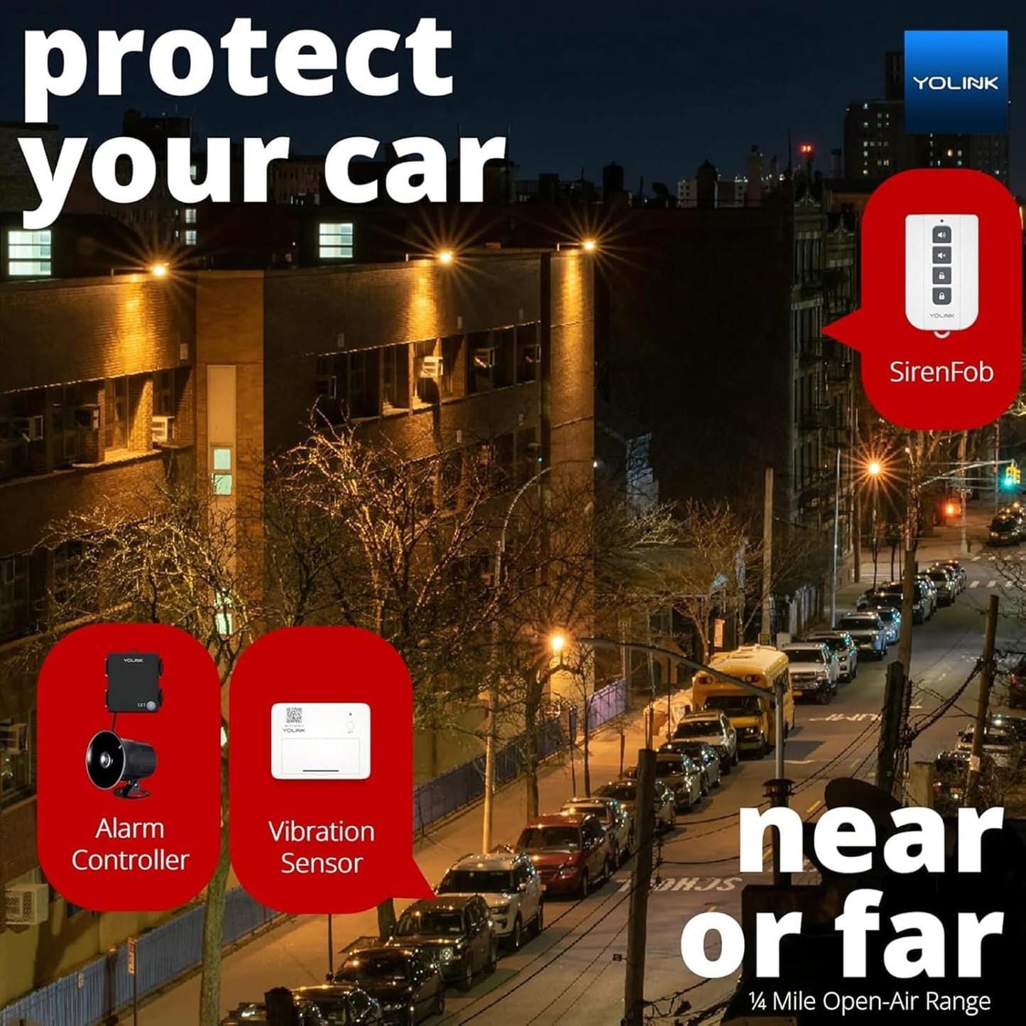 YoLink Outdoor Security Siren & Smart Alarm Controller Kit - Loud 110 dB, Wireless, Battery-Powered, 1/4 Mile Range, Android-iOS App, Alexa, Google, IFTTT, Home Assistant, Hub Required!