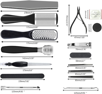 36 in 1 Pedicure Kit, Professional Pedicure Tools Foot Rasp Foot Dead Skin Remover for Home & Salon Care