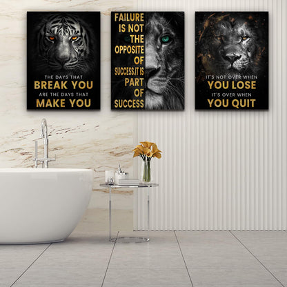 Inspirational Motivational Posters - Framed Canvas Art Set for Office, Living Room, Bedroom - (36''W x 16''H)
