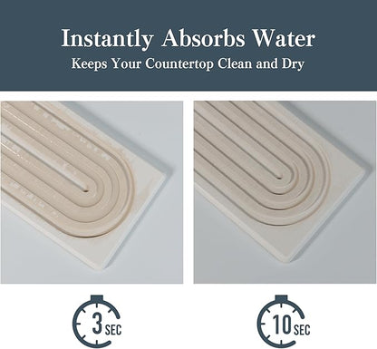 Stone Faucet Mat for Kitchen Sink, Quick Drying Mats, Water Absorbing Guard &