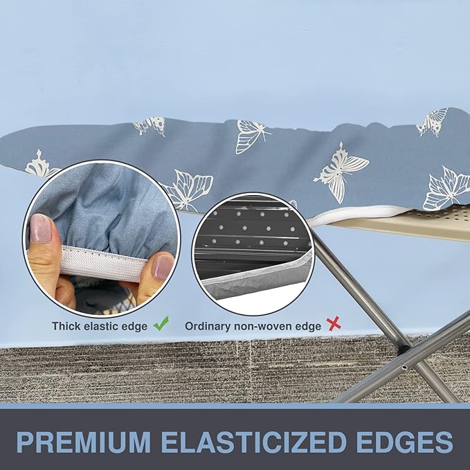 Ironing Board Cover and Pad 18x49, Extra Wide, Thick Padding, Elastic Edge