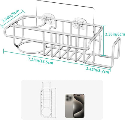 HapiRm 4 in 1 Sink Caddy Sponge Holder, SUS304 Stainless Steel Kitchen Brush