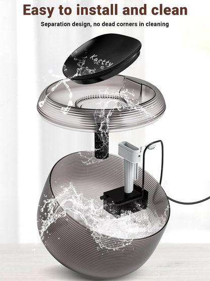 Kastty 3.5L Quiet Cat Water Fountain,118oz Large Capacity Pet Water Fountain for Cats Indoor with Water Level LED Light, Easy Cleaning Cat Fountains for Drinking Automatic Dog Water Fountain FS75
