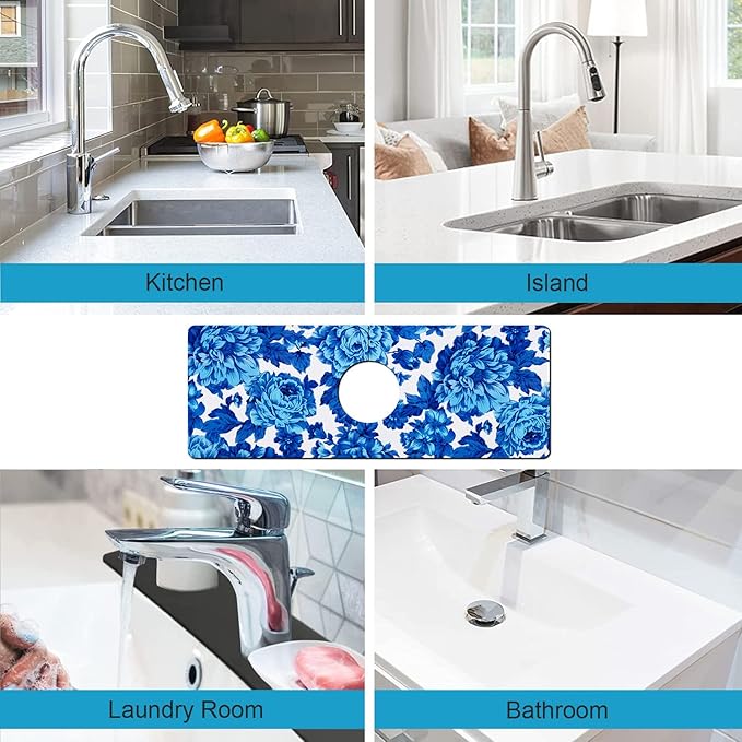 Kitchen Sink Splash Guard Faucet Mat Super Absorbent Fast Drying Mat Sink