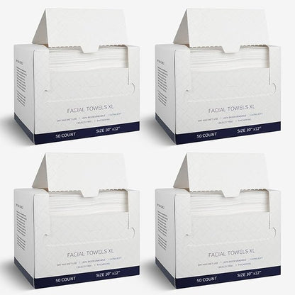 200 Count Disposable Face Towels – Value Pack Extra Thick Biodegradable Facial