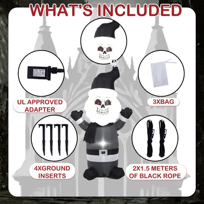 HZGEDJTG 6FT Grey Old Man Outdoor Inflatable Decoration with Built-in LED Lights, Suitable for Holiday Decorations in Yards, Lawns, and Terraces