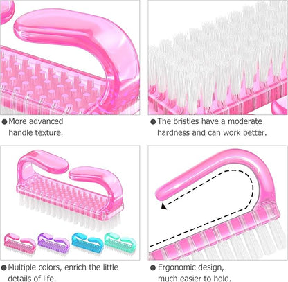 Handle Grip Nail Brush, Hand Fingernail Brush Cleaner Scrubbing Kit Pedicure