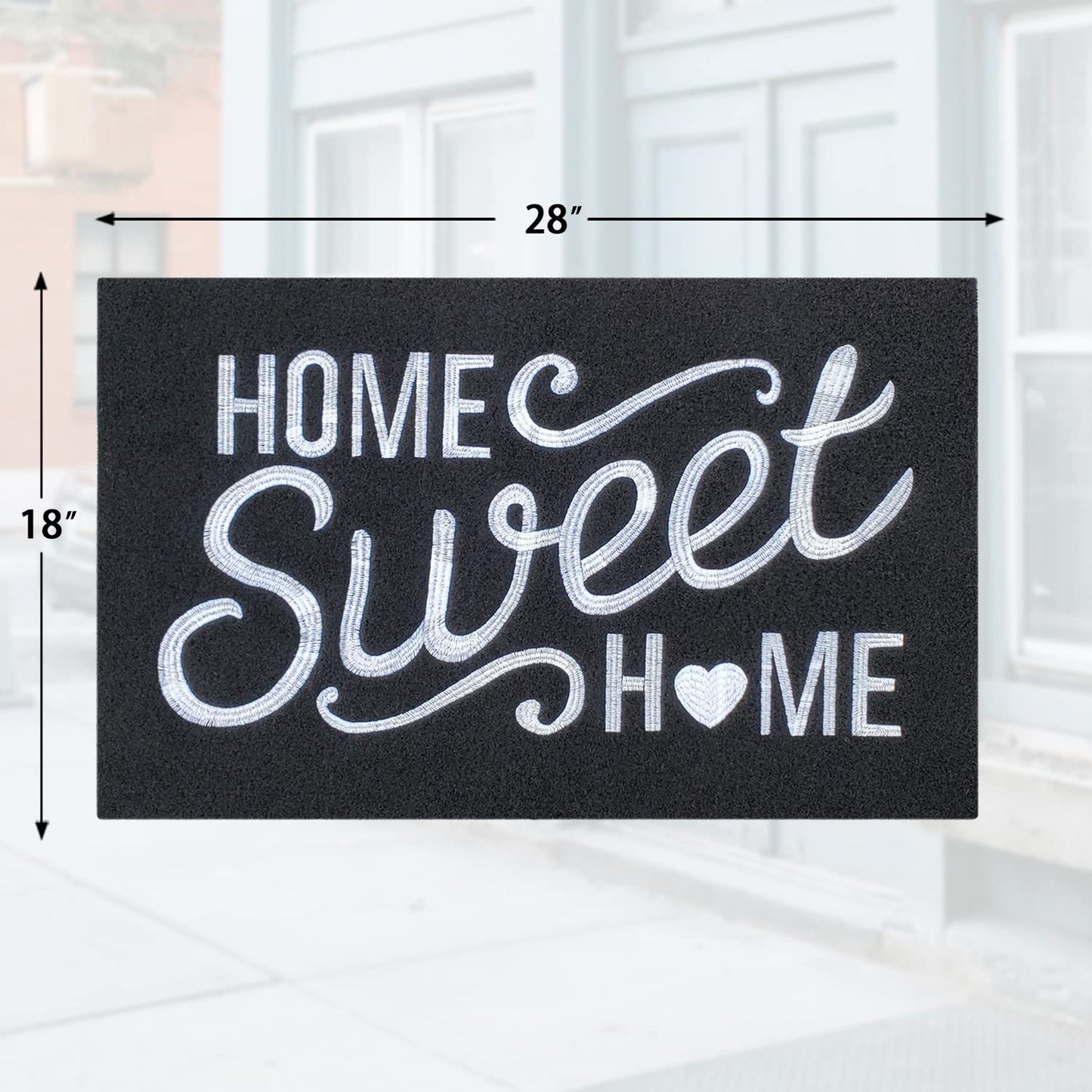 AAZZKANG Door Mats Outdoor with Non Slip Rubber Backing Durable Outdoor Doormat Easy to Clean Welcome Front Door Mat for Indoor,Entry,High Traffic Areas Black