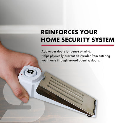SABRE 120 dB Wedge Door Stop Security Alarm, Extremely Loud Wireless Alarm Siren Audible Up To 1,500 Ft., Non-Skid Pad, Compact Alarm Great for Home, Travel, Apartment or Dorm