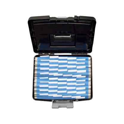 Storex 61504B02C Portable File Box with XL Lid, 11 x 13-1/2 x 11 Inches, Black