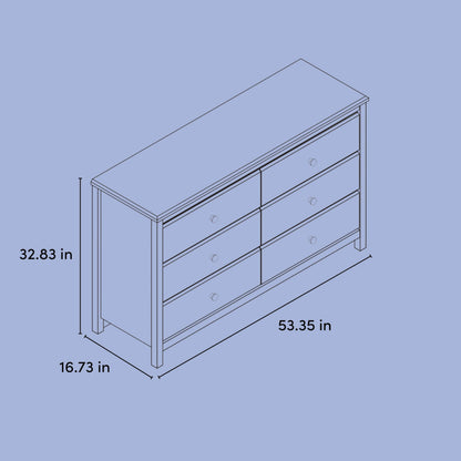 Storkcraft Alpine 6-Drawer Dresser (White) – GREENGUARD Gold Certified, White Dresser for Bedroom, Kids & Nursery Storage Drawers, Safety Interlocking Drawers, Pre-Installed Tracks, Kids Bedroom