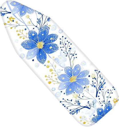 Nuxovilar Blue Flower & Yellow Bud Ironing Board Cover, 15 * 54inch, Fit Most