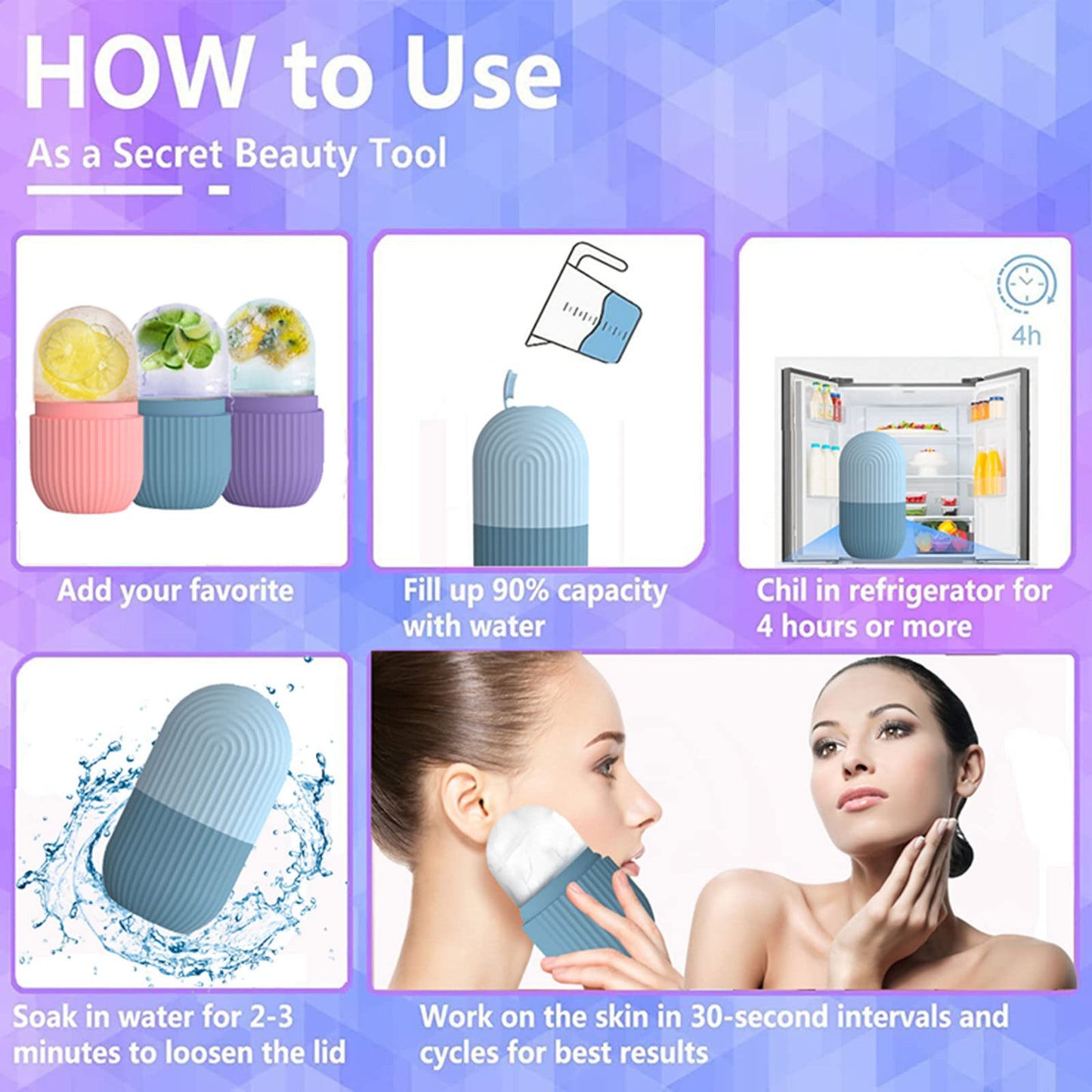 RoseFlower Facial Ice Roller, Ice Roller for Face Eyes Body, Reusable Ice Mold for Face Effectively Remove Puffiness, Reduce Pores, Sunburn Repair, Gua Sha Beuty Tool - LeakProof #8