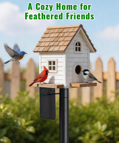 2 Pack Bird House Pole, Heavy-Duty Outdoor Bird Feeder Pole with Stable 5-Prong Base, 75” Adjustable Height, 1 Inch Dia Universal Mounting Stand for Yard Garden Bird Watching and Feeding